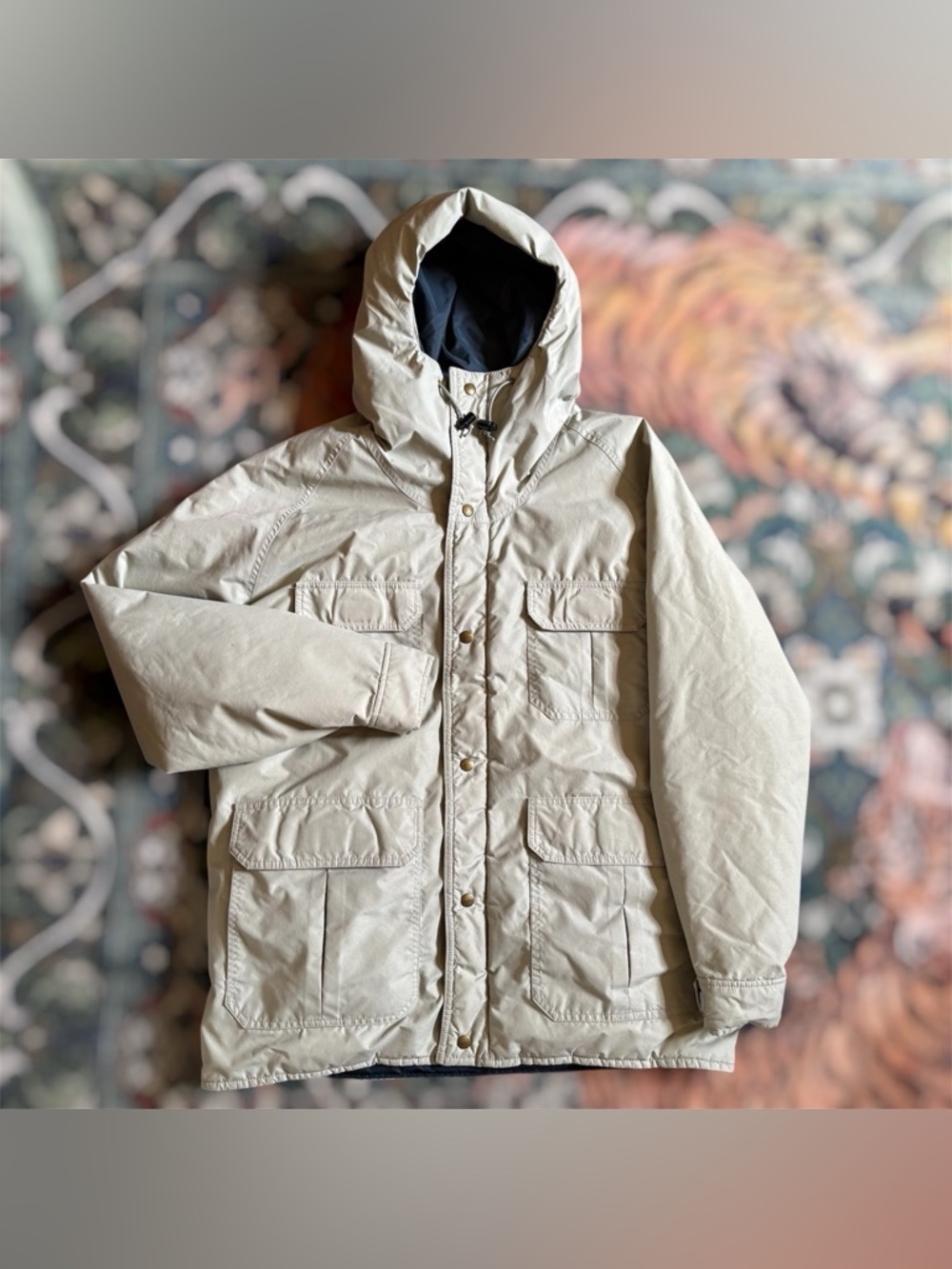 Vintage 80s 90s LL Bean Gore-Tex Parka Coat Jacket Full Zip Hooded Outdoor Large